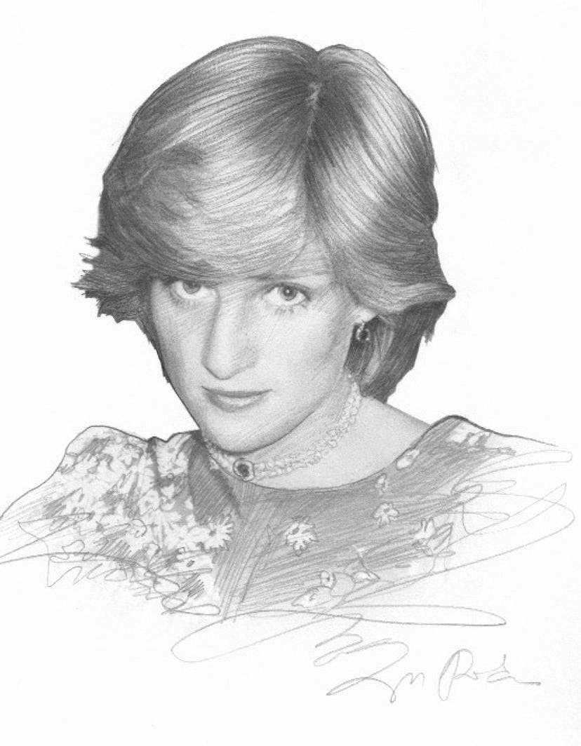 Pencil Sketch of Princess Diana