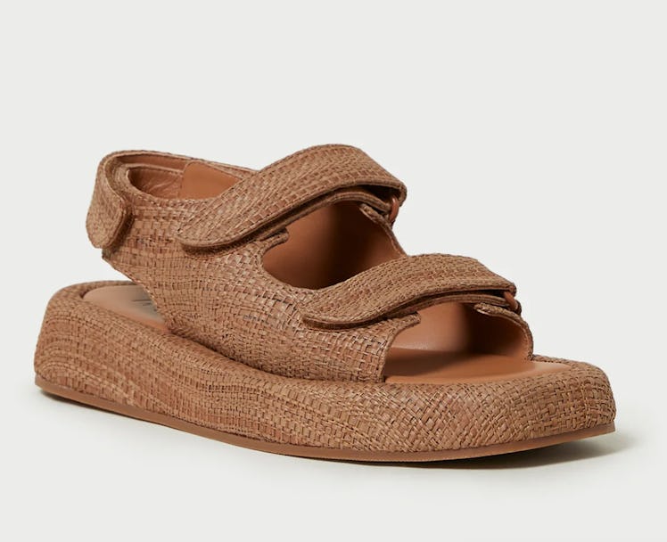 raffia platform sandal