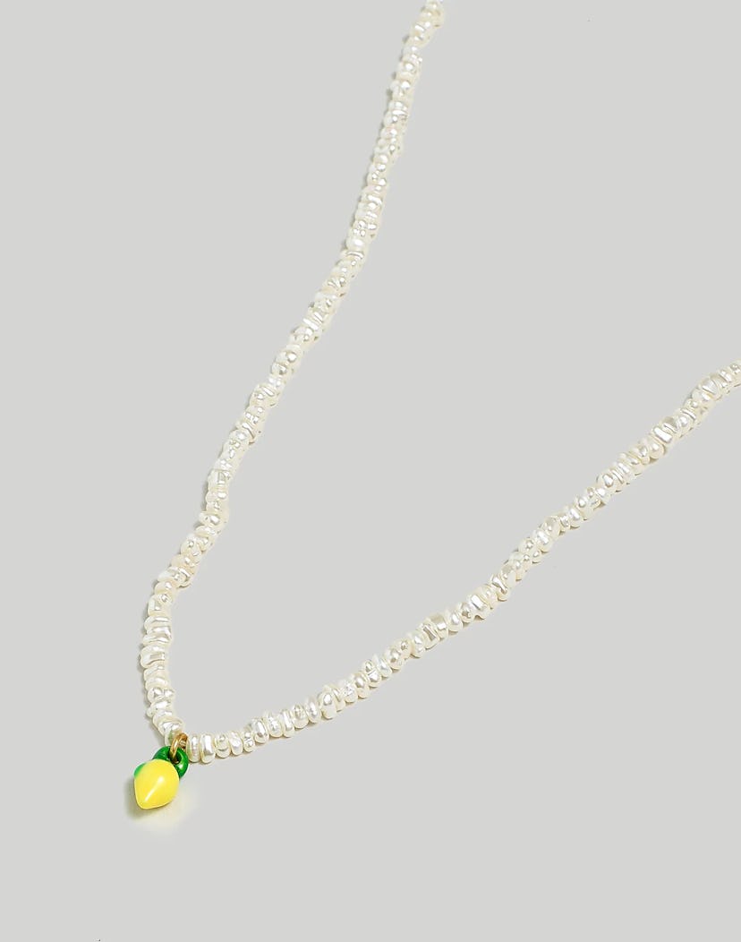 Enamel Lemon Pendant Necklace