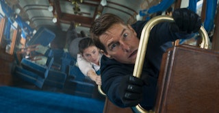 Hayley Atwell and Tom Cruise in Dead Reckoning Part One