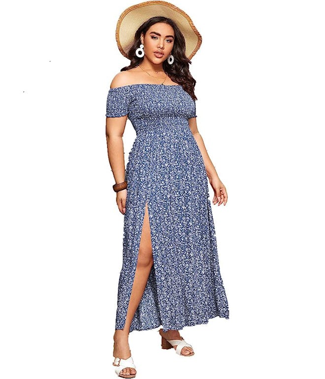 Floerns Off Shoulder Maxi Dress