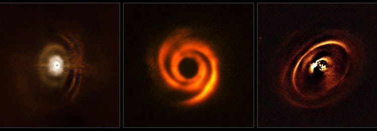 Three protoplanetary disks captured by ESO’s Very Large Telescope.