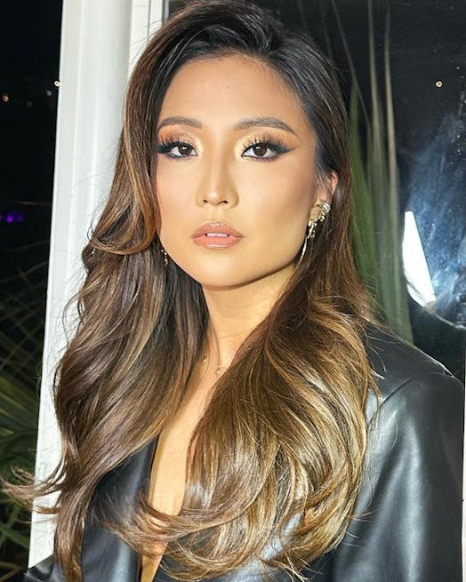 Ashley park honey brown hair color with highlights