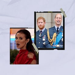 'Love Island' host Maya Jama and Prince Harry and William.