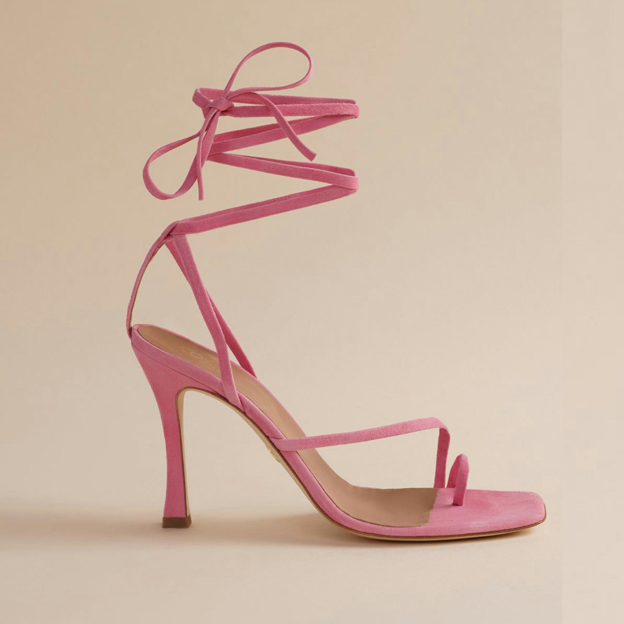 Bike Shoe in Flamingo Pink Suede