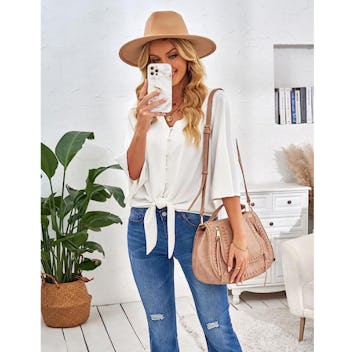 luvamia Tie Knot Blouse