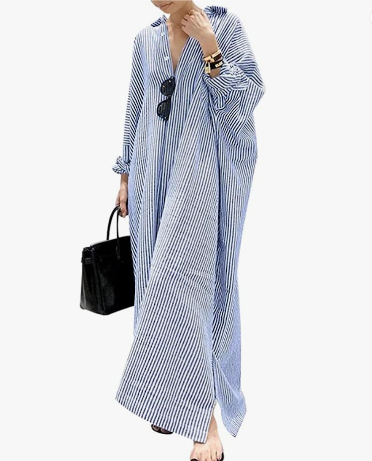 chouyatou Casual Long Sleeve Button Down Dress