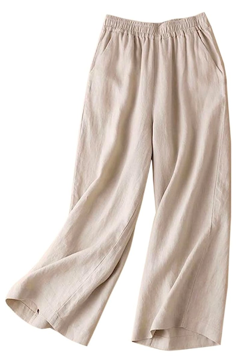 Aeneontrue Wide Leg Linen Trousers