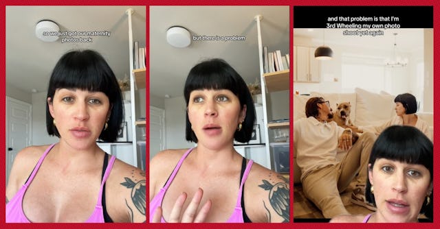 TikToker Nicole recounts how her rescue dog stole her maternity shoot.