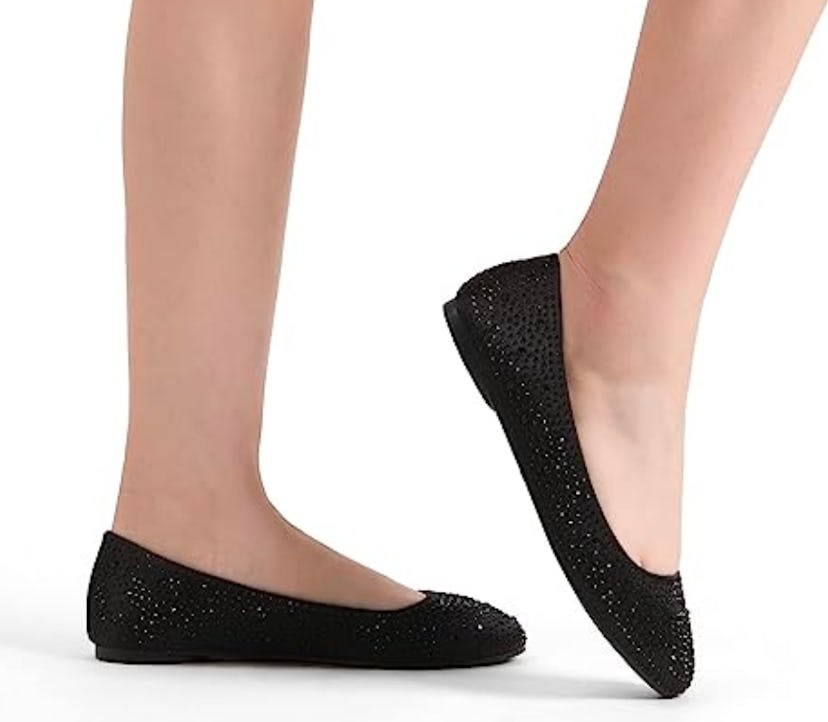 DREAM PAIRS Rhinestone Ballet Flats