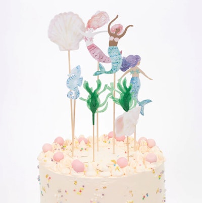 Mermaid Cake Toppers, an important piece of mermaid birthday party decorations.