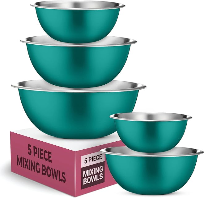 FineDine Stainless Steel Mixing Bowls (5-Pack) 