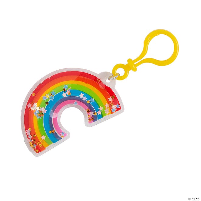 Rainbow shaped keychains, the perfect rainbow birthday party favors