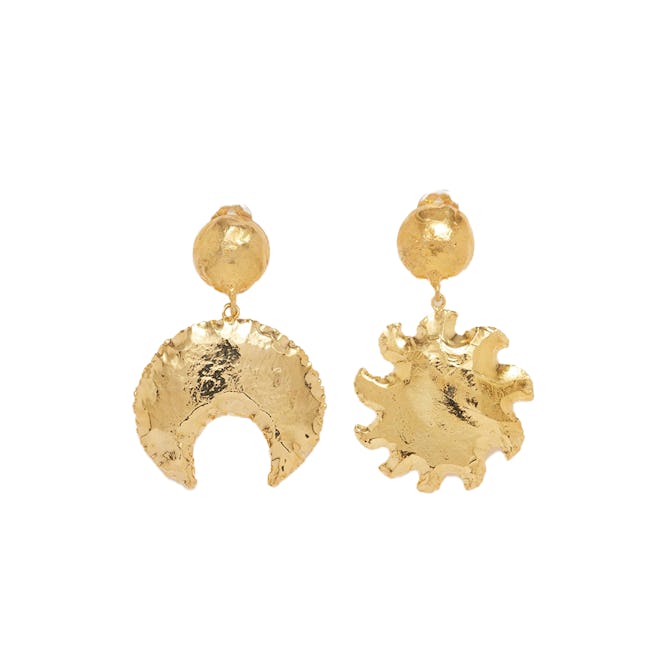 Sylvia Toledano Sol y Luna Gold Plated Clip Earrings