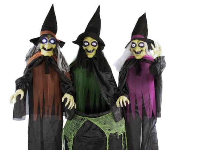 67 in. Touch Activated Animatronic Witches, Light-up Eyes, Poseable, Battery-Operated