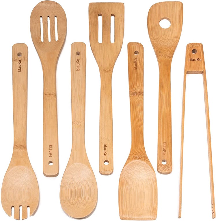 BlauKe Bamboo Kitchen Utensils (Set of 7)