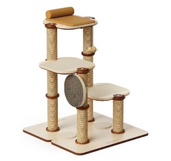 The Villa INFINITY cat tree has a three-tier design that's great for athletic cats,