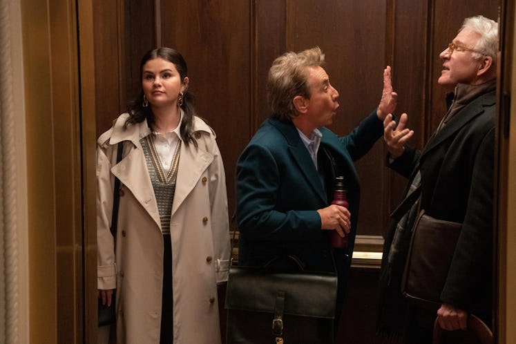 Selena Gomez, Martin Short and Steven Martin in Only Murders in the Building season three