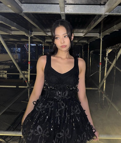 Blackpink's Jennie Mixes a Tutu LBD With Sequined Leg Warmers