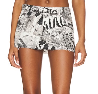 black and white micro mini skirt