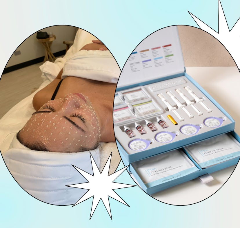 A photo of what happens during liquid microneedling.