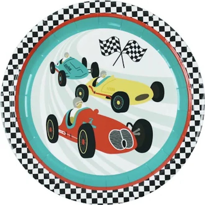 Vintage Race Car Plates, a perfect addition to race car birthday decorations