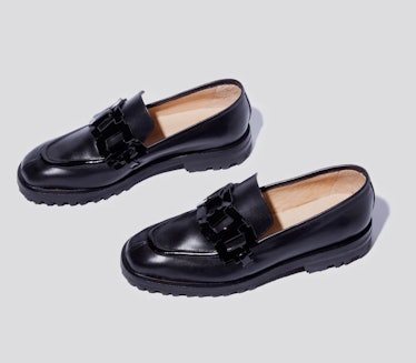 black loafers