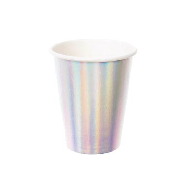 Iridescent Paper Cups, the perfect addition to your malibu barbie birthday party decorations