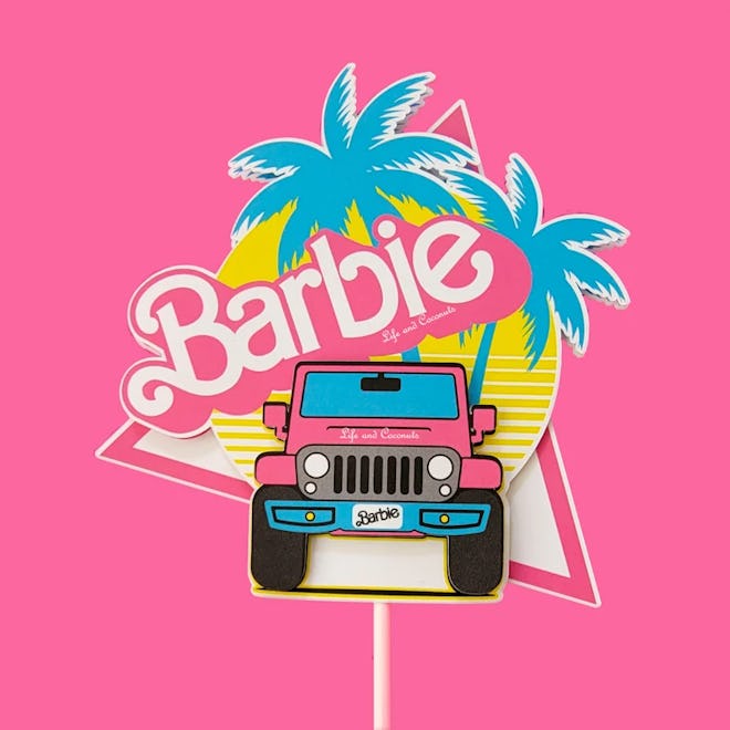 Barbie Pink Jeep Cake Topper