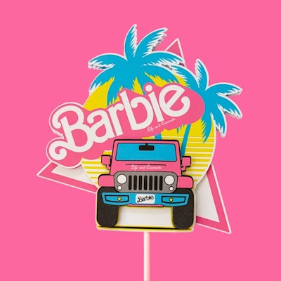 Barbie Pink Jeep Cake Topper