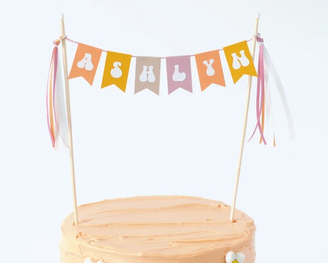 Groovy Retro Birthday Cake Topper