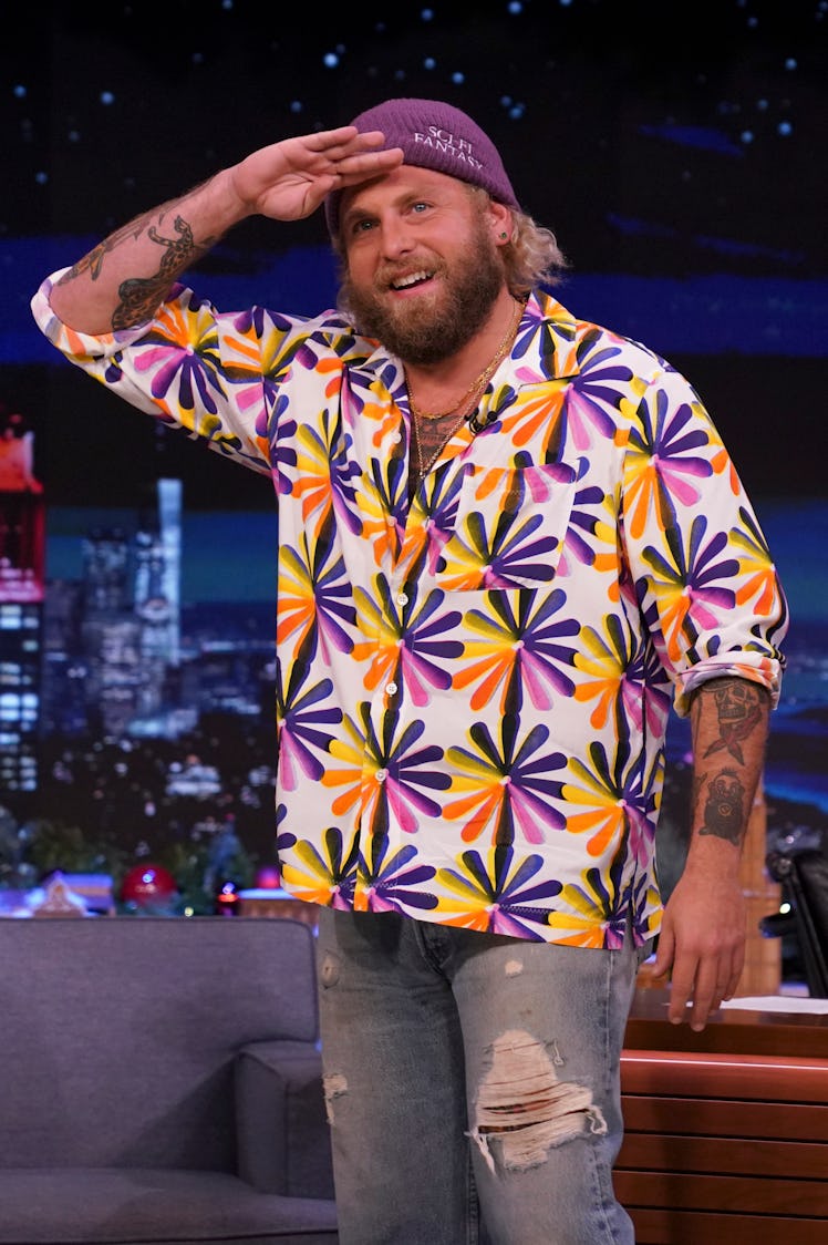 Jonah Hill arrives at the Tonight Show on Monday, December 6, 2021