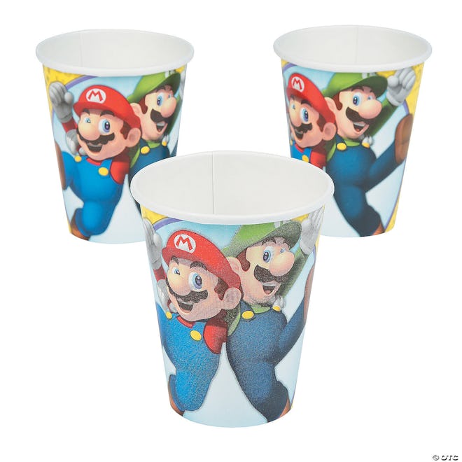  Super Mario Brothers Mario & Luigi Paper Cups for birthday party