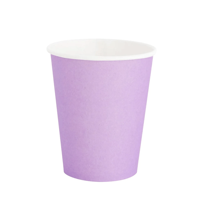 light purple paper cups, perfectly fitting for encanto birthday party decorations