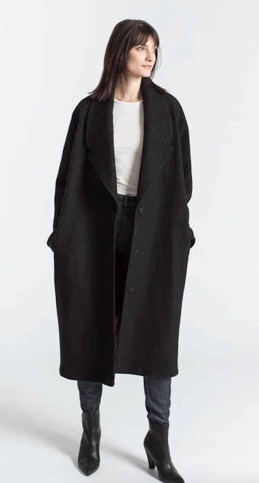 black wool coat