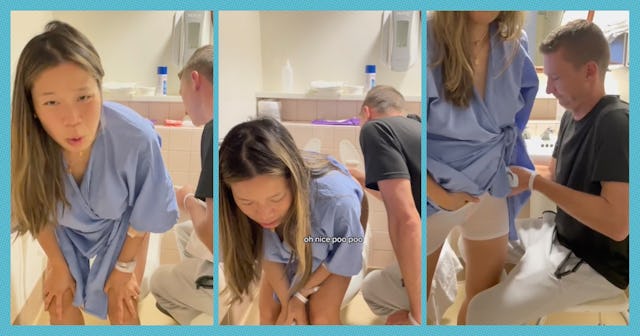 A mom is going viral for filming herself pooping for the first time after childbirth with her husban...