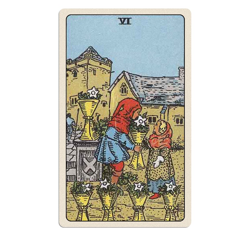 The six of cups is part of your August 2023 tarot reading.