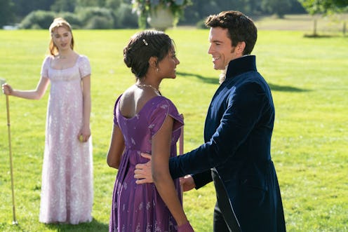 Simone Ashley and Jonathan Bailey on 'Bridgerton.' Photo via Netflix