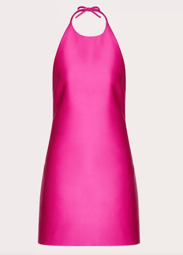 pink short halter dress