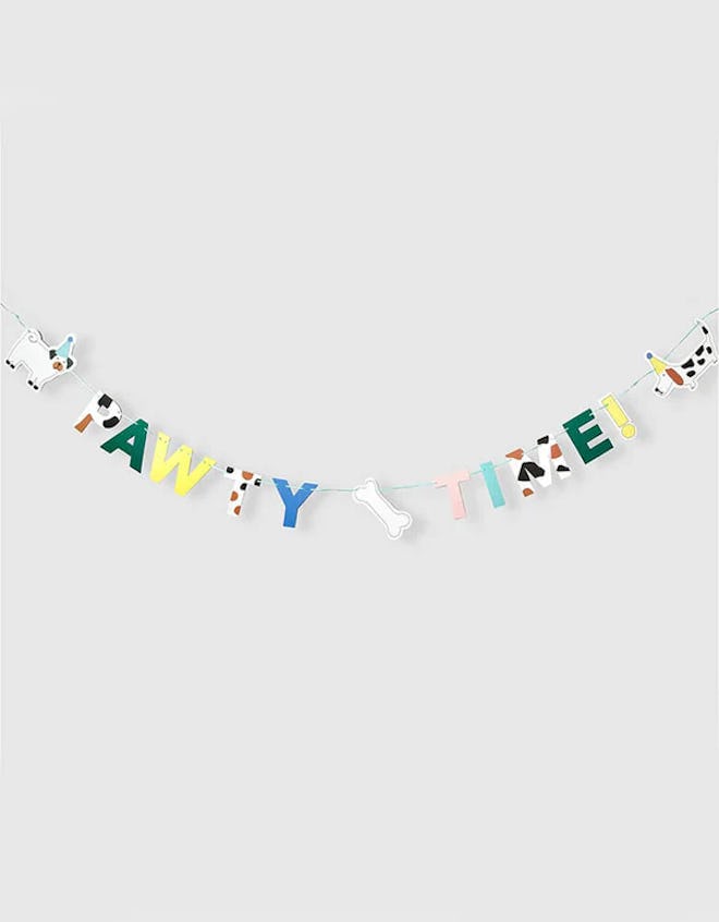 Pawty Time banner, perfect for kids puppy birthday party decorations