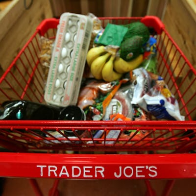 A shopping cart at Trader Joe's