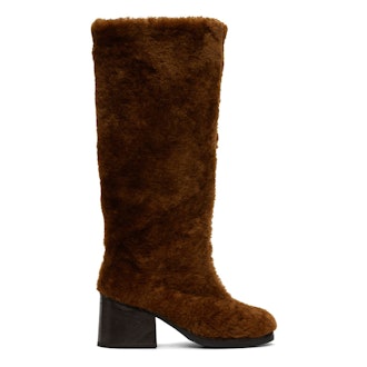Tach SSENSE Exclusive Brown Sherpa Boots
