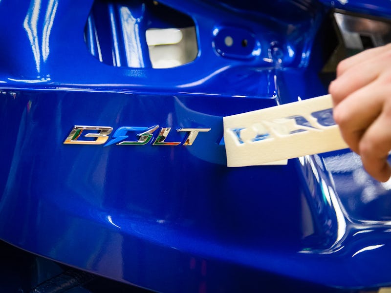 The back of a Chevy Bolt.