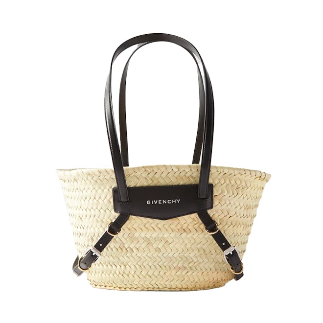 Givenchy Vouyou Leather-trim Straw Basket Bag