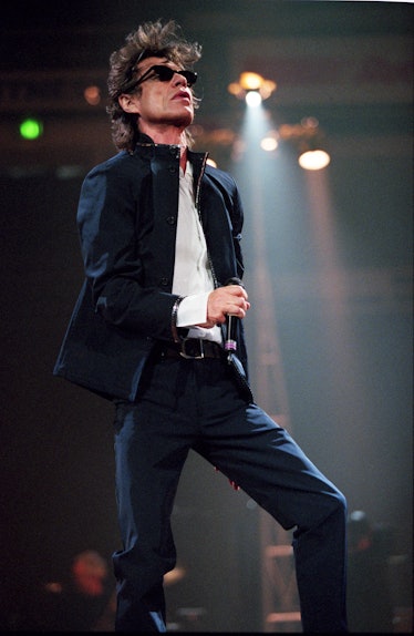Mick Jagger in suit. 