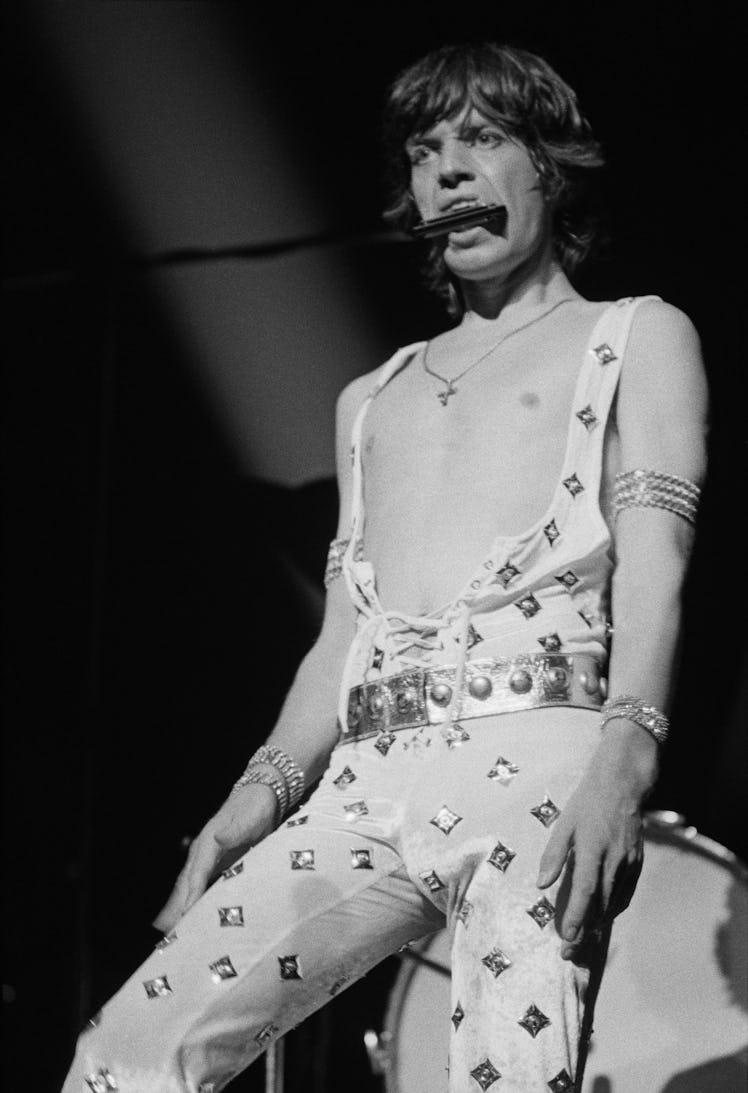 Mick Jagger in a jumpsuit. 