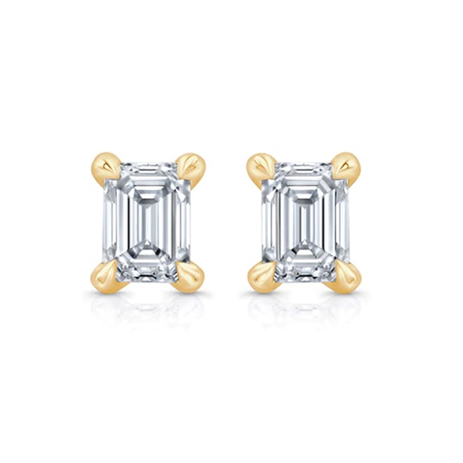Mini Emerald Lab Diamond Studs