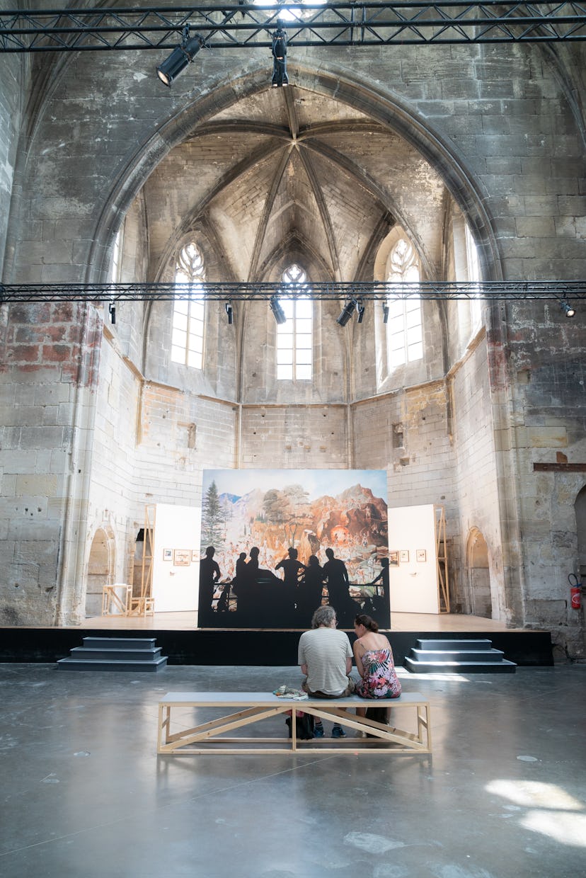 Inside the "Discovery" exhibition at Église des Frères-Prêcheurs in Arles, France.