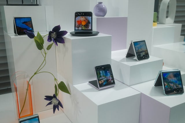Samsung Galaxy Z Flip 5 in various folded modes