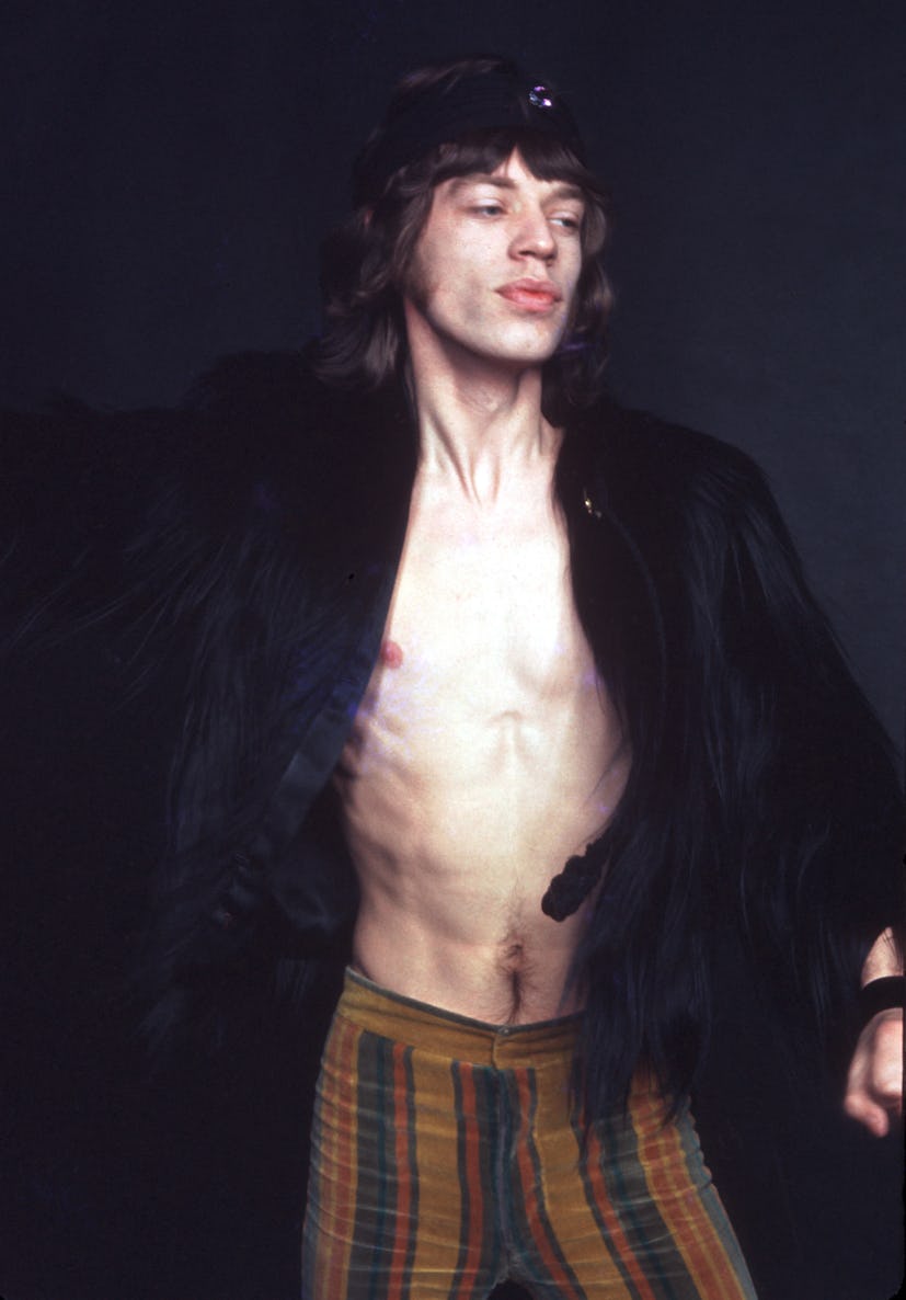 CIRCA 1969: Singer Mick Jagger of the rock and roll band "The Rolling Stones" poses for a portrait s...